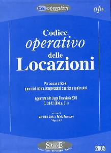 SINISI-TRONCONE, Codice operativo delle locazioni