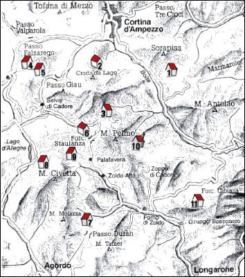 , Camminarte. Descrizione e mappa dei rifugi