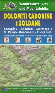 , Carta dei sentieri n�23 Dolomiti Cadorine Zoldane