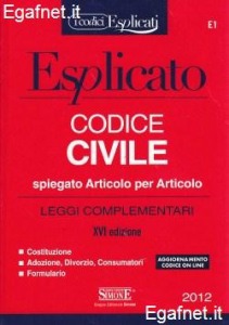 SIMONE, Codice civile esplicato leggi complementari 2012