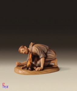 KOULT, Pastore al fal. Statuina per presepio in legno