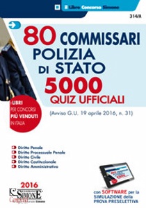 SIMONE, 80 commissari polizia di stato 5000 quiz ufficiali