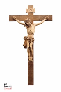 MARTIN ZUERN, Crocifisso in legno naturale cm. 20