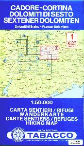 TABACCO, Carta topografica n. 1 Cadore Cortina ...