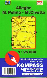 , Carta turistica 1:25.000 n.620 Alleghe Civetta