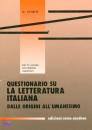 COURIR V., QUESTIONARIO SU LETTERATURA ITALIANA VOL.1