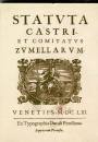 BONESSO GIOVANNI, Statuta Castri et Comitatus Zumellarum