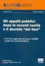 GRECO - MASSARI, Gli appalti pubblici dopo le recenti novita