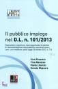 SILVESTRO - MENELAO, Il pubblico impiego nel D.L. n.101 2013