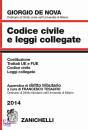DE NOVA GIORGIO, Codice civile e leggi collegate + triburario 2014