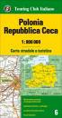 CARTA STRADALE, Polonia, Repubblica ceca 1:800.000
