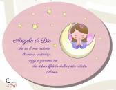QUADRETTO, Ovale Angelo di Dio Baby rosa cm 27x21 PL7101