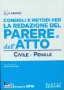 PAIPAIS GENNARO D., Cionsigli e metodi per la redazione del parere...