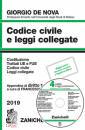 DE NOVA GIORGIO, Codice civile +leggi collegate +triburario 2019+cd