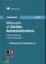 CARINGELLA FRANCESCO, Mnuale di diritto amministrativo 2020