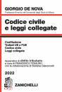 DE NOVA GIORGIO, Codice civile e leggi collegate 2022 ..., Zanichelli, Bologna 2022